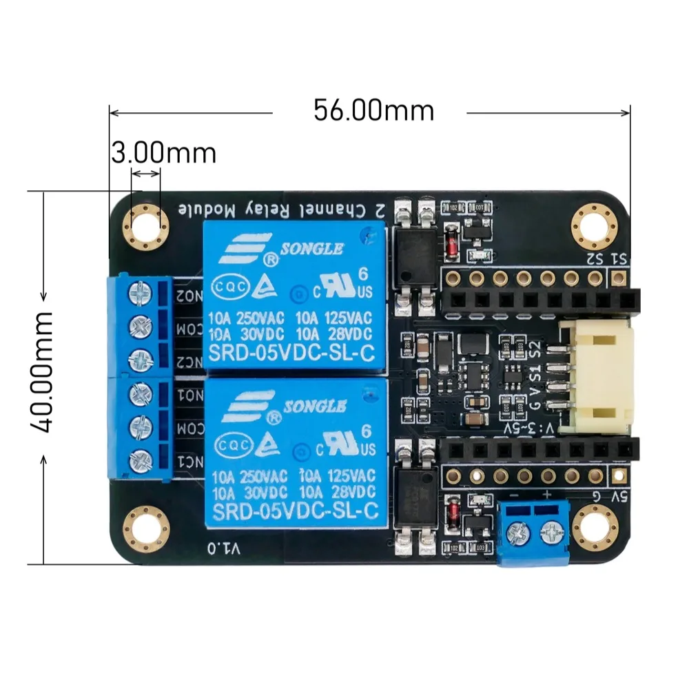 2-kanałowy moduł przekaźnika z wejściem 5V, aktywowany niskim sygnałem, optoizolowany moduł rozszerzenia przekaźnika do ESP32, Arduino, Microbit, automatyki inteligentnego domu — zdjęcie produktu 4