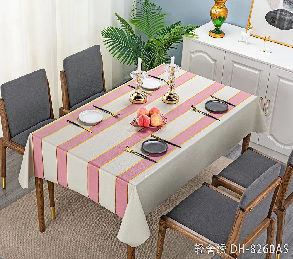 Light luxury embroidery PVC yarn waterproof and oil resistant, internet famous restaurant home e-commerce tablecloth tablecloth