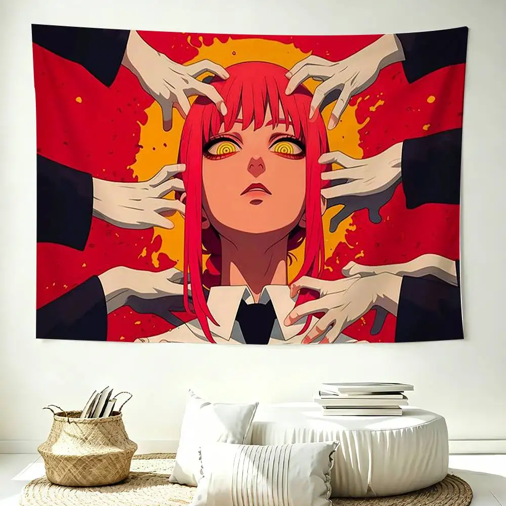 Dark Goddess Makima Flags Wall Hanging Background Art Banner for Bedroom Home Outdoor
