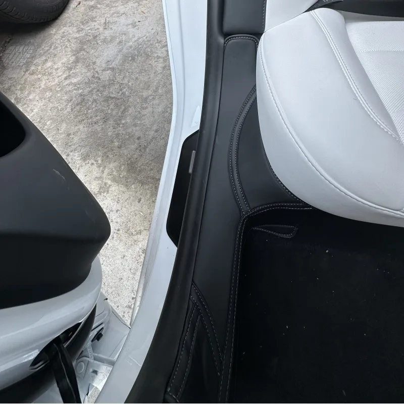 For Tesla Model 3 Highland 2024 Threshold Strip Mat Car Door Sill Pad High Quality PU Leather Welcome Pedal Car Accessories