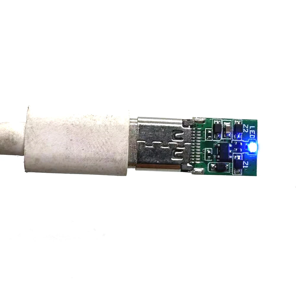 1Pcs TYPE C USB 24Pin Female Plug Welding Connector Adapter DC 12V 15V 20V With LED lights and chips Type-C Charging Plugs Data