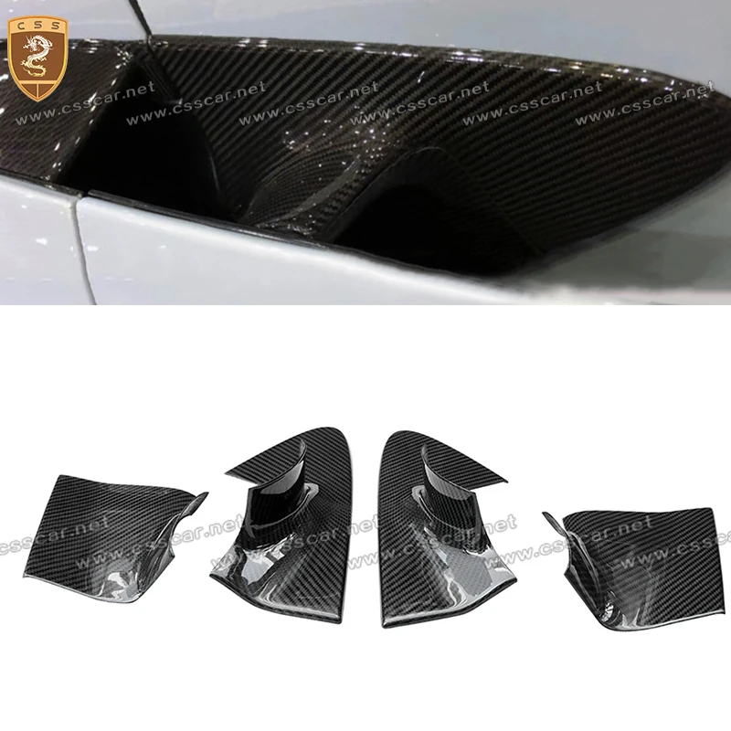 For Mclaren 720S OEM Style 4Pcs Exterior Carbon Fiber Door Handle Trim Cap Cover Decoration Sticker Decoration Accessories