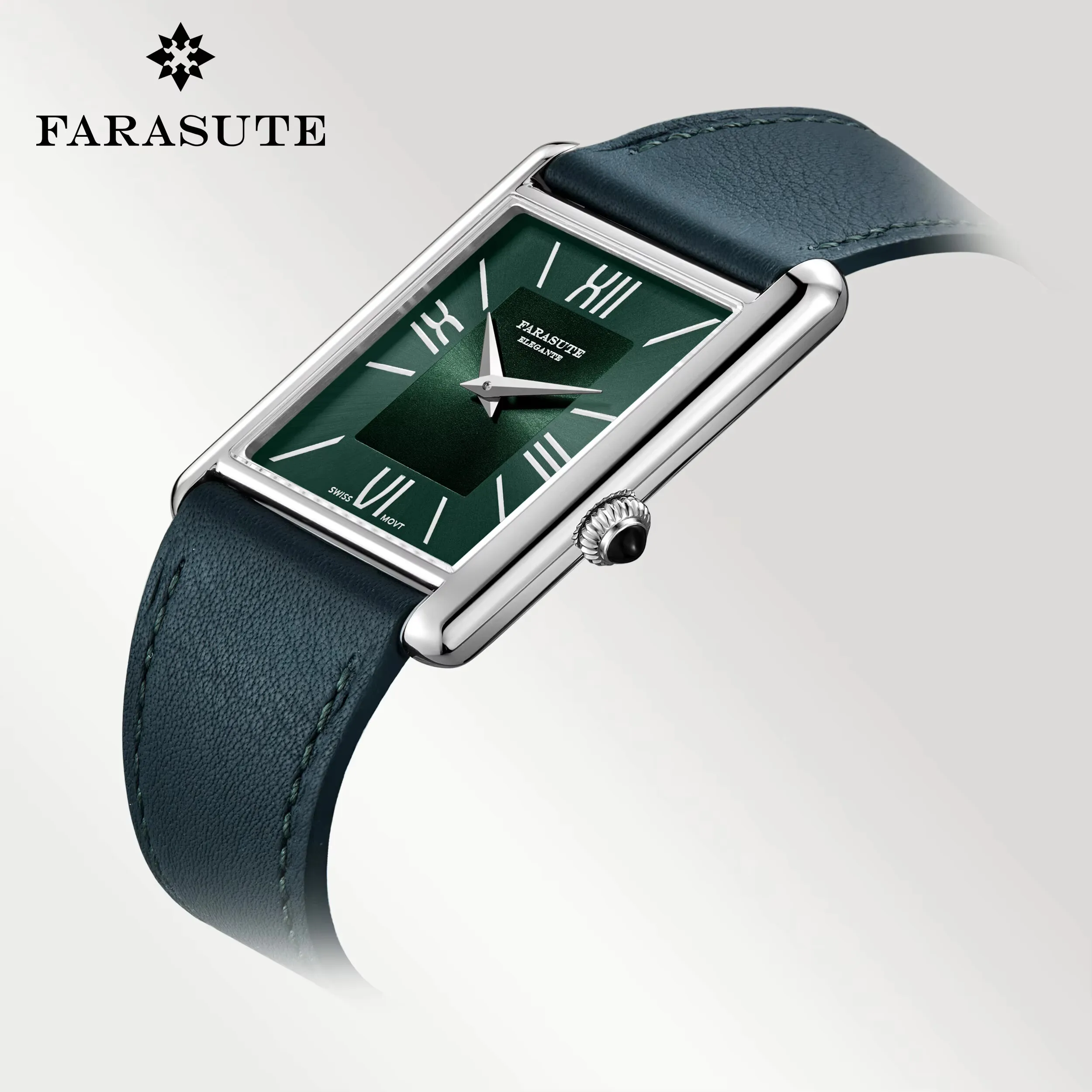 FARASUTE Luxury Square Sports Men's Watch Swiss Movement Waterproof Top Sapphire Glass Stainless Steel Quartz Men's Watch Reloj