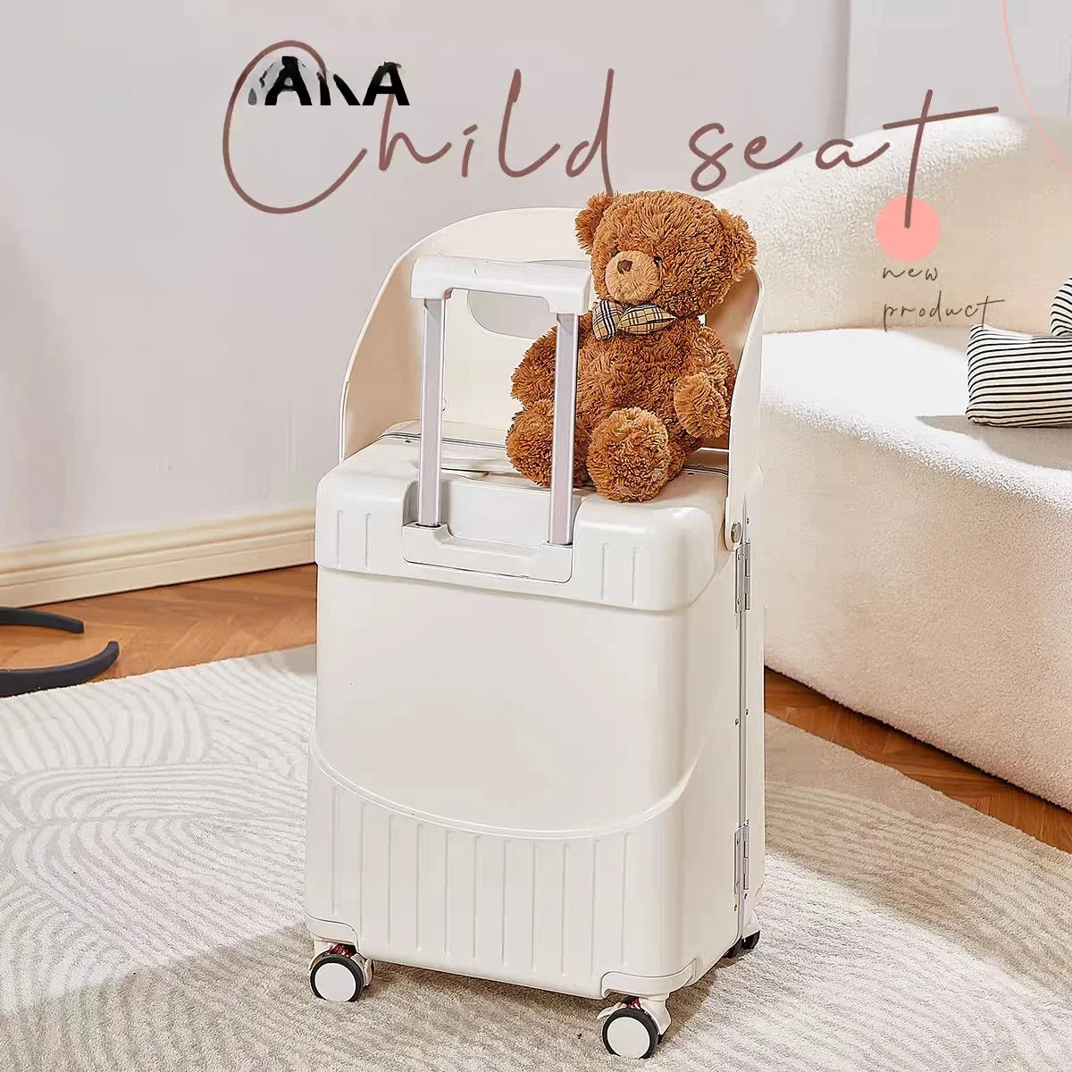 COLENARA ABS + PC Suitcase Multifunctional High-capacity Children Boarding Box 20 Inches Trolley Case Can Be Mounted Luggage