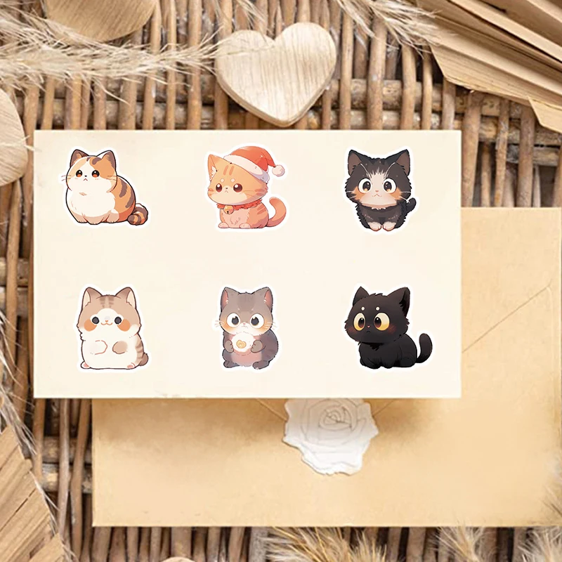 50 قطعة لطيف جولة العينين القط الكتابة على الجدران ملصقات الكرتون الشارات كأس القرطاسية الغيتار الهاتف المحمول حقيبة الكتابة على الجدران الاطفال اللعب هدية