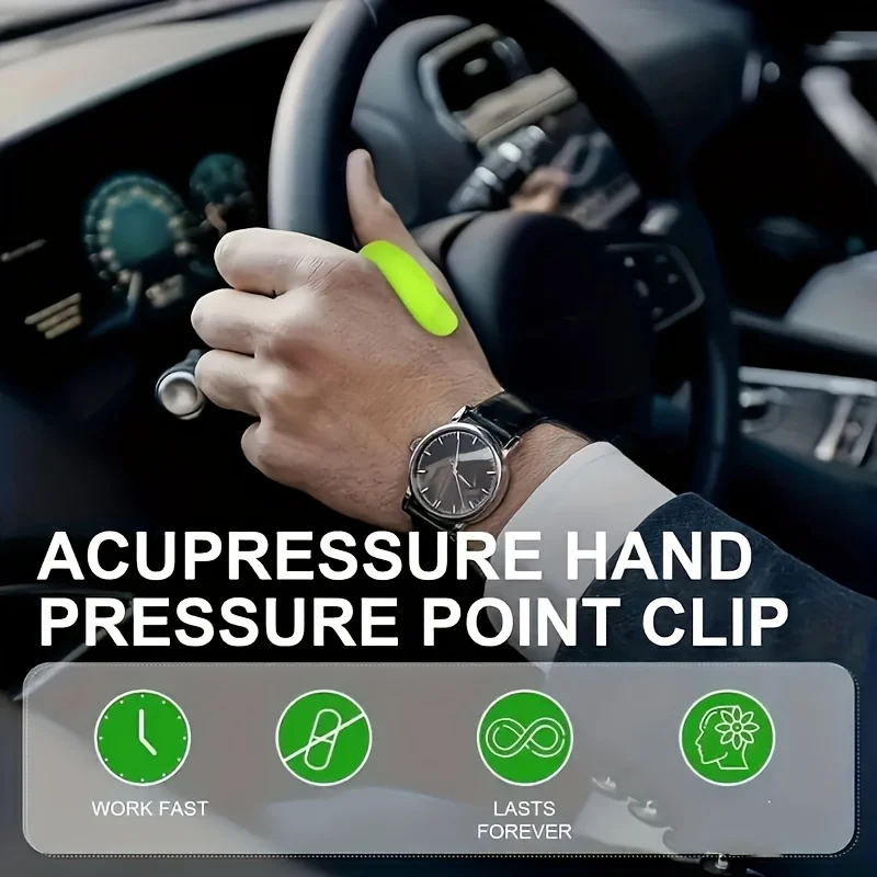Wearable Hand & Thumb Massager, Acupoint Massage Clip for Headache Relief Stress Anxiety Finger Joint Pressure Massage Clip view 2