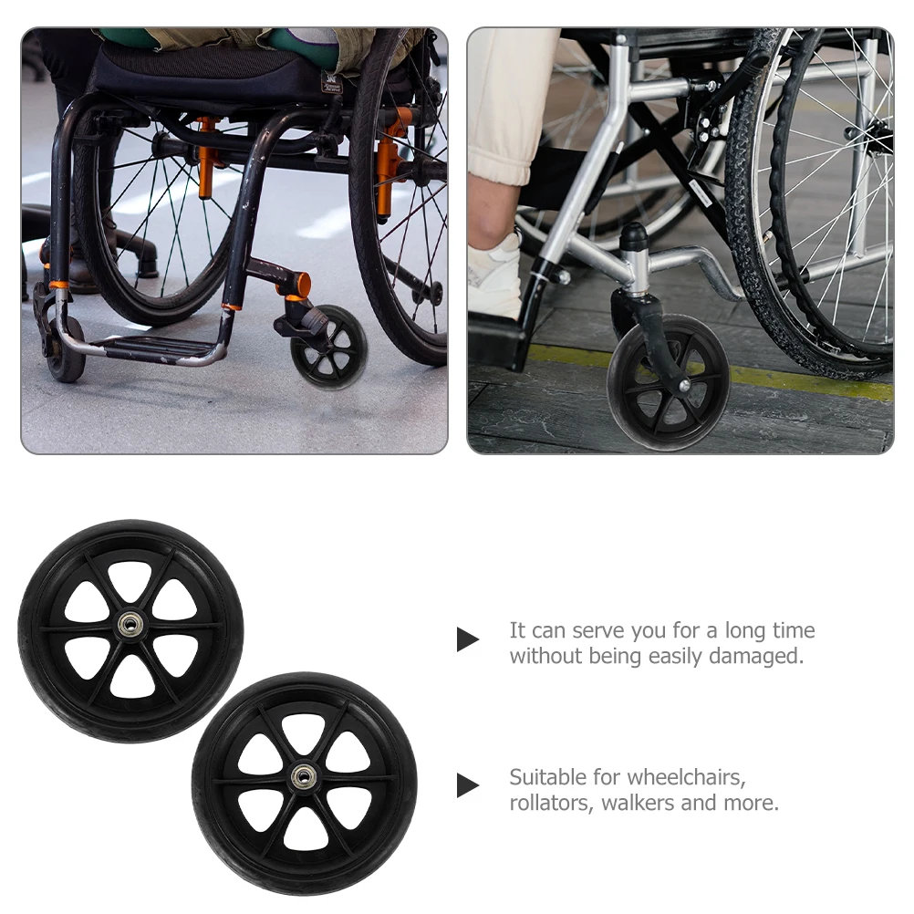 

2pcs 8 Inch Universal Front Wheel Replacement Durable Heavy Duty Wheels Wear-Resistant Multipurpose Wheel Replaceable Wheelchair