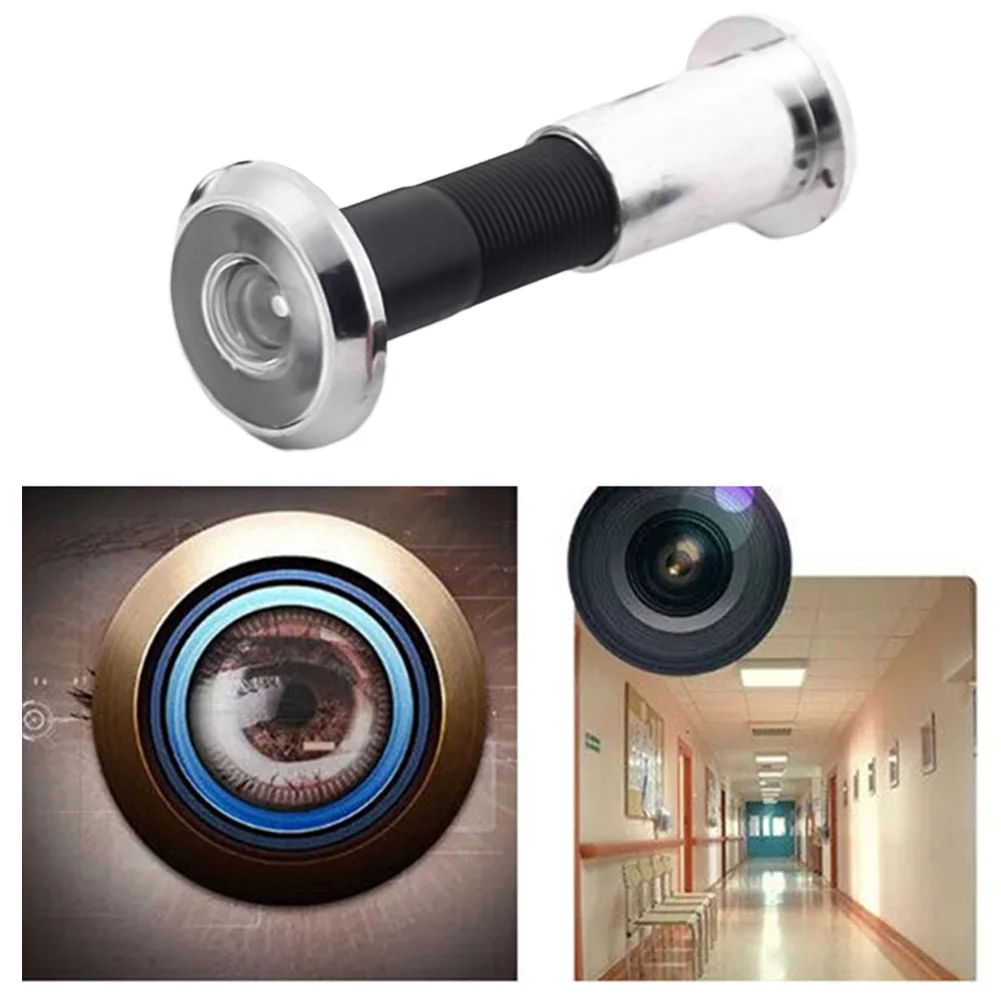 Door Viewer 220 Degree Door Peephole Viewer Wide Angle Eye Sight Hole Glass Lens Door Mirror Home Security Furniture Hardware