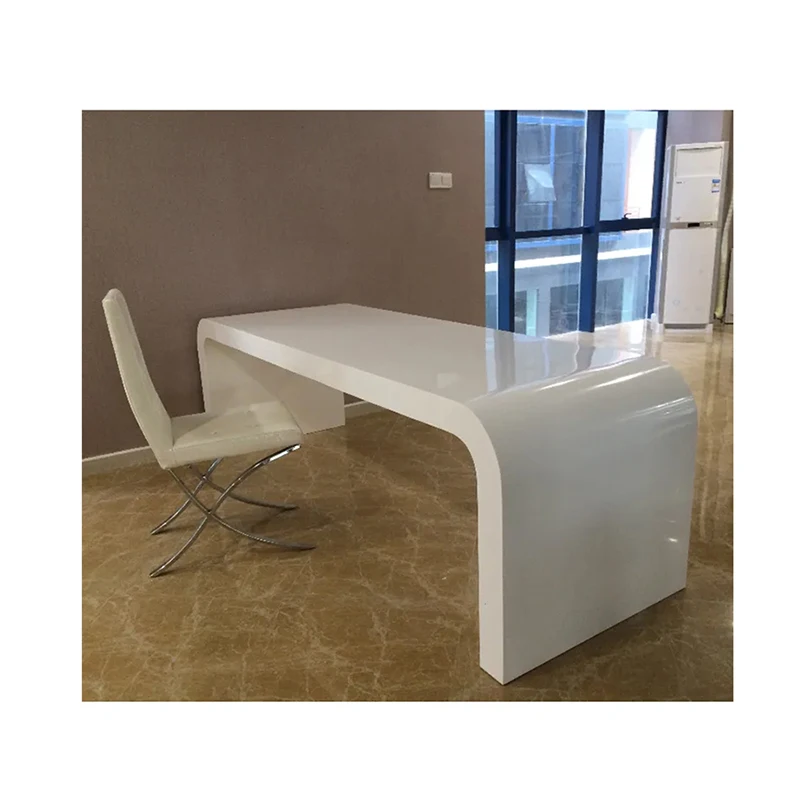 gdQuality Specialty Store Display Counter Modern White Executive Office Desk Furniture Curved Executive Office Table&