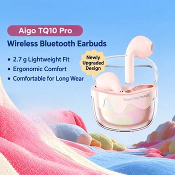AIGO TQ10 Pro Half In-Ear Wireless Bluetooth Earbuds with Noise Reduction and USB-C Charging For Gifts