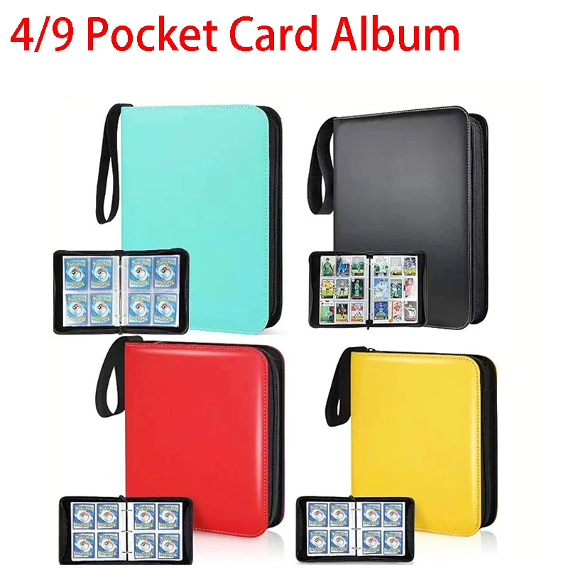 Collector's Card Holder Sports Card Holder 4/9 Pockets Premium Zip Trading Card Case Can Be Used To Collect Organise Game Cards