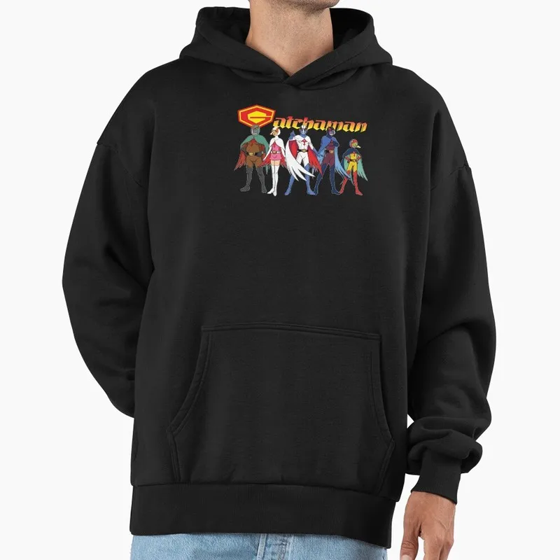 Kagaku Ninja-Tai Gatchaman Science Ninja Team Fleece Pullover Hoodie Vintage 70s Anime Battle of the Planets G-Force Fan Tops