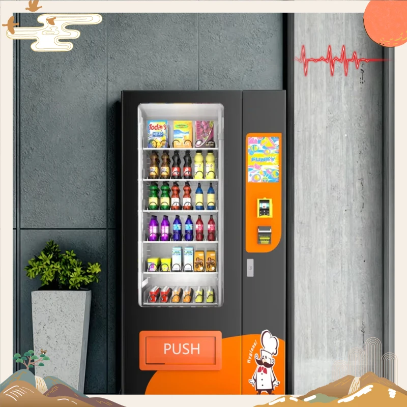 Customized Snack And Drink Vending Machine Commercial Smart Self Service Dispenser Durable Body Long Term Use For Indoor Outdoor