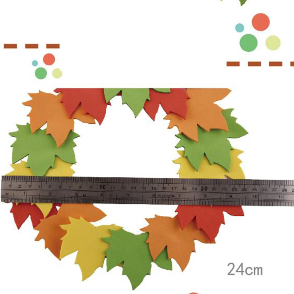 مجموعة مواد إكليل أوراق الشجر DIY ملحقات صياغة إيفا اليدوية للأطفال مستلزمات تعليمية لزينة الرعاية النهارية لرياض الأطفال
