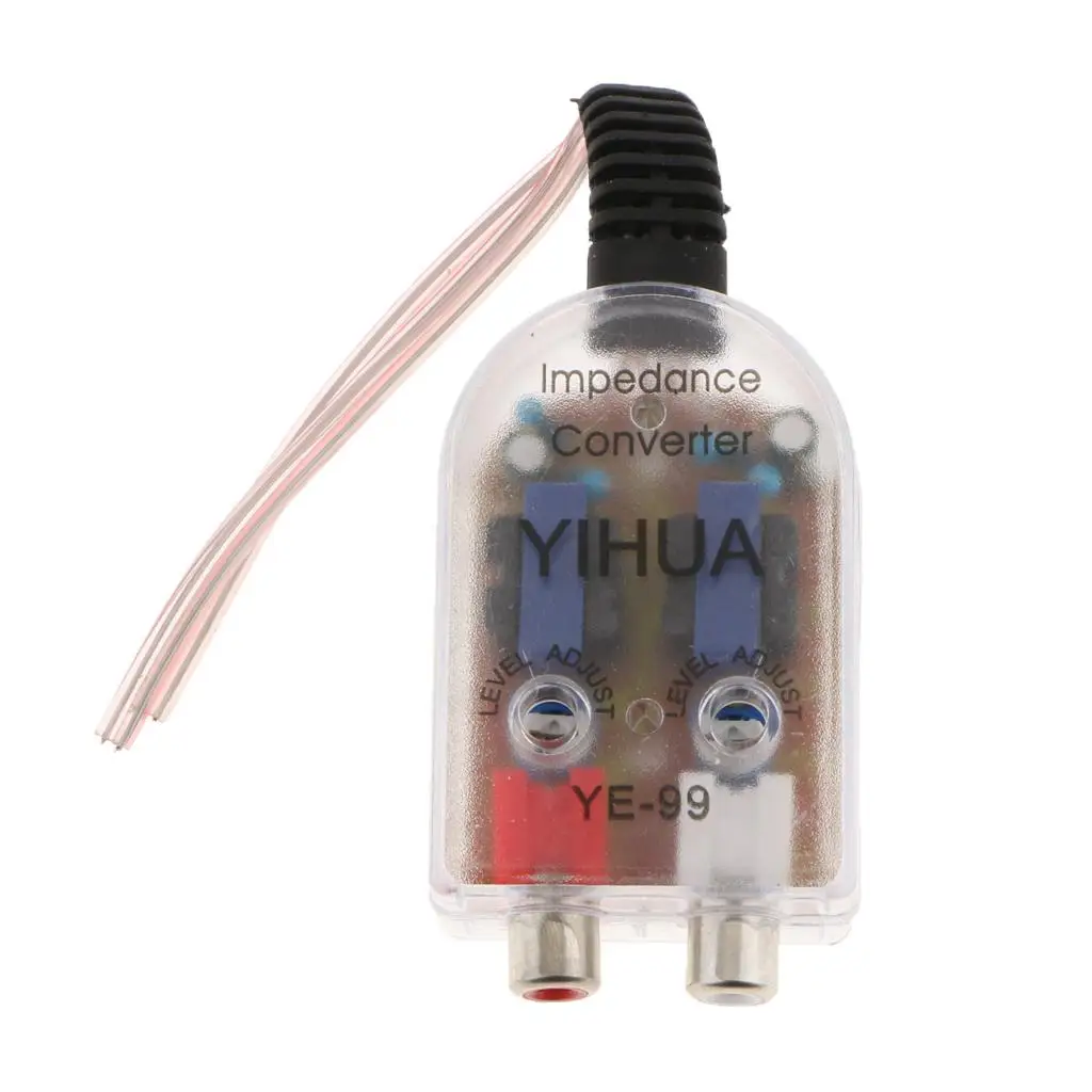 新しいプレミアムハイローラインアウトコンバータースピーカーからRCA調整可能な信号アダプターへの取り付けが簡単