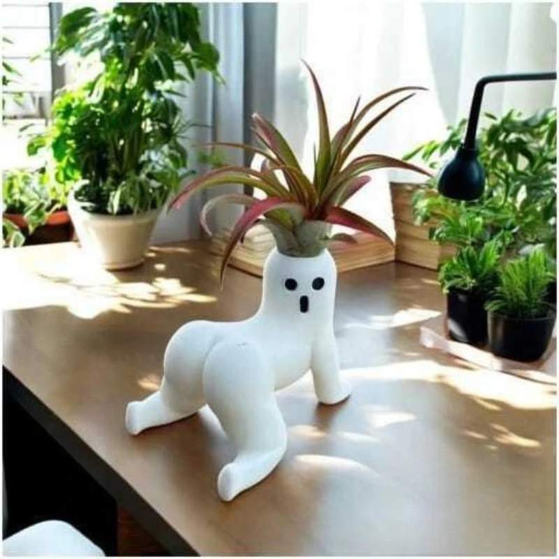 Unique and Interesting Flower Pot Ghost Ornament New Home Decoration Parody Little Ghost Vase Outdoor Fun Small Potted Plant