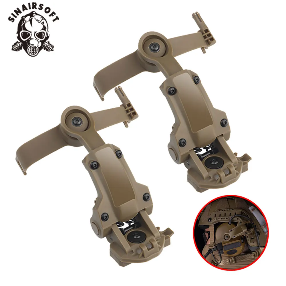 

Tactical Headset Rail Mount 360° Rotation For TAC3/C Series Headset Bracket Adapter Fit OPS Core ARC Wendy M-LOK Helmet