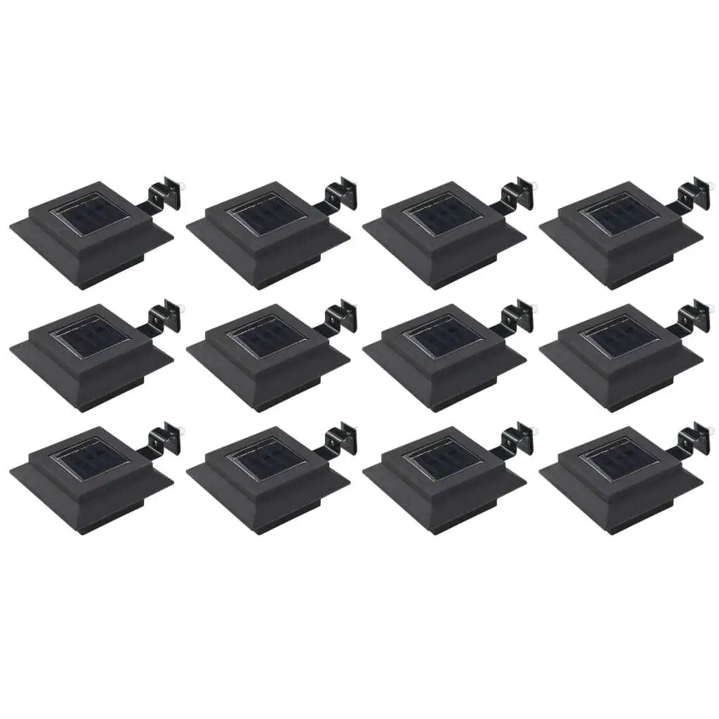 12 Pack Black 4.7 Outdoor Solar Lamps - Energy Efficient Garden Lighting