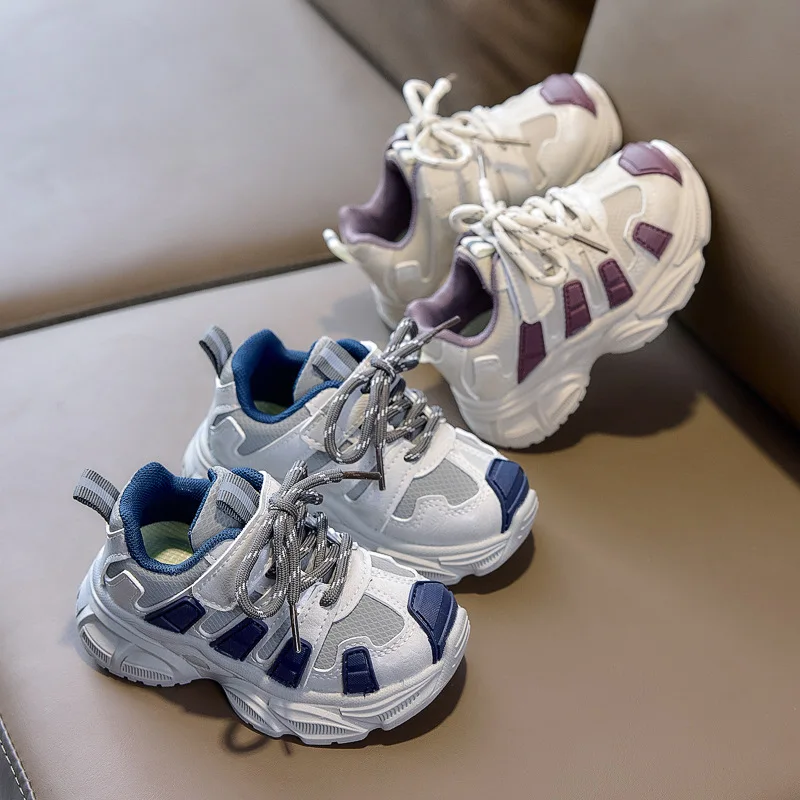 2026 Autumn Boys Girls Sports Shoes Lightweight Leather Kids Sneakers Casual Fashion Children Anti-slip Walking Running Shoes