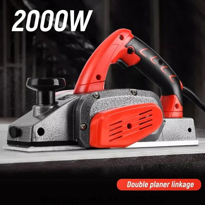 

220V Electric Planer 82mm Portable Wood Planer Machine with Dust Port Precision Depth Adjustment for Hardwood DIY Furniture