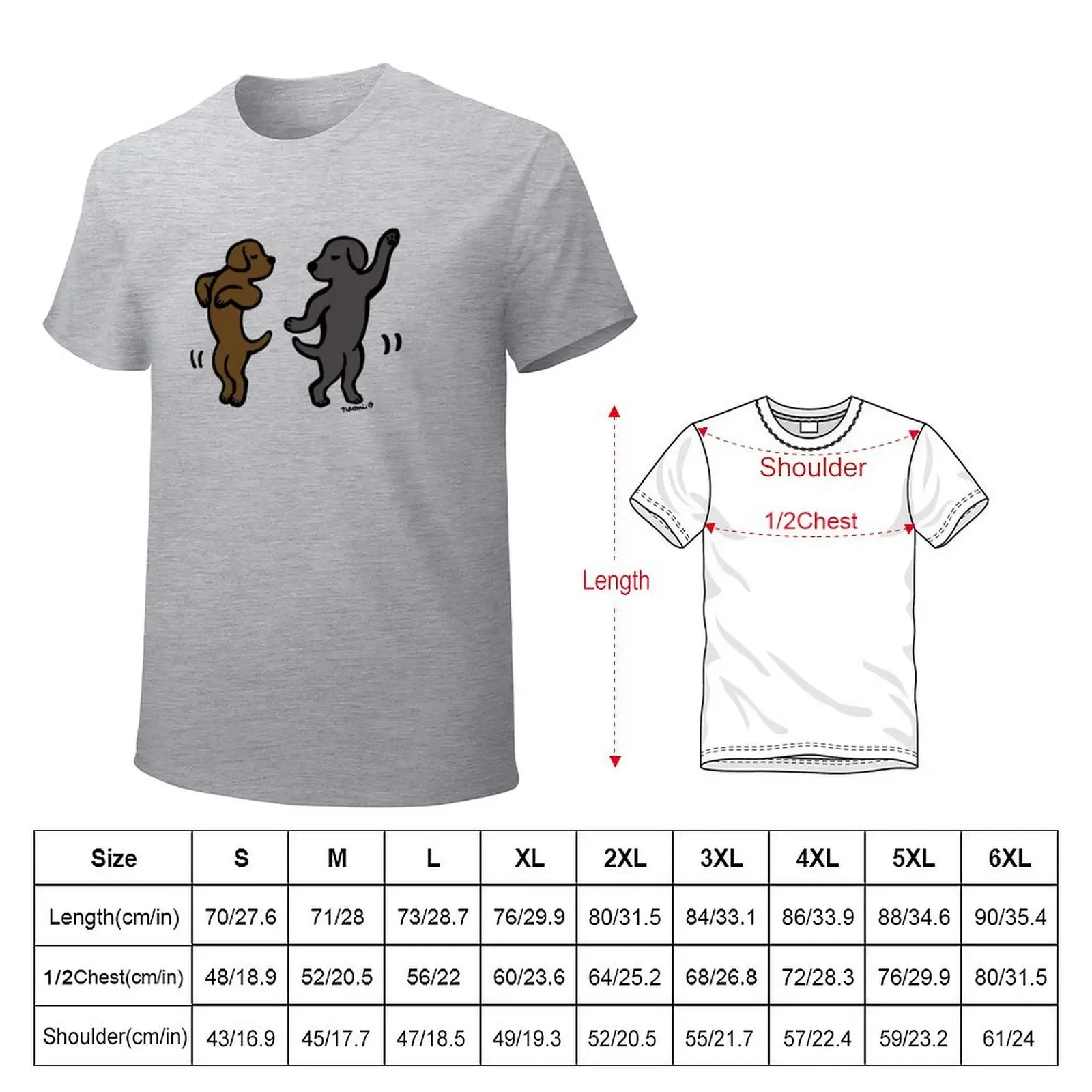 Dance Black Labrador and Chocolate Labrador T-Shirt Short sleeve tee Blouse anime plus size tops t shirts for men graphic