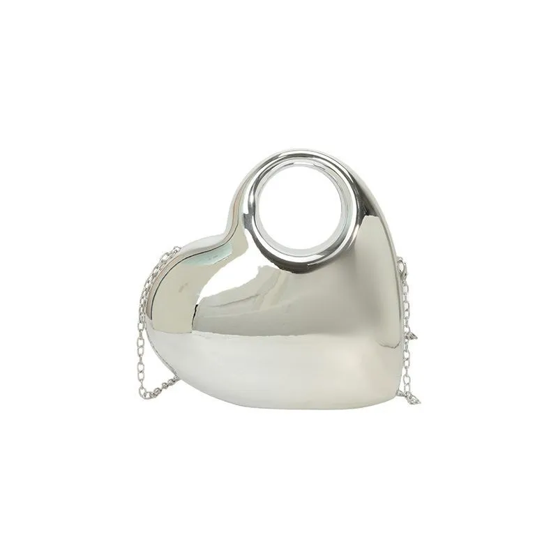Bolso de noche con corazones acrílicos a la moda, nuevo bolso con lápiz labial para mujer, bolso de hombro de alta calidad, bolso de noche de lujo, monederos pequeños para fiesta