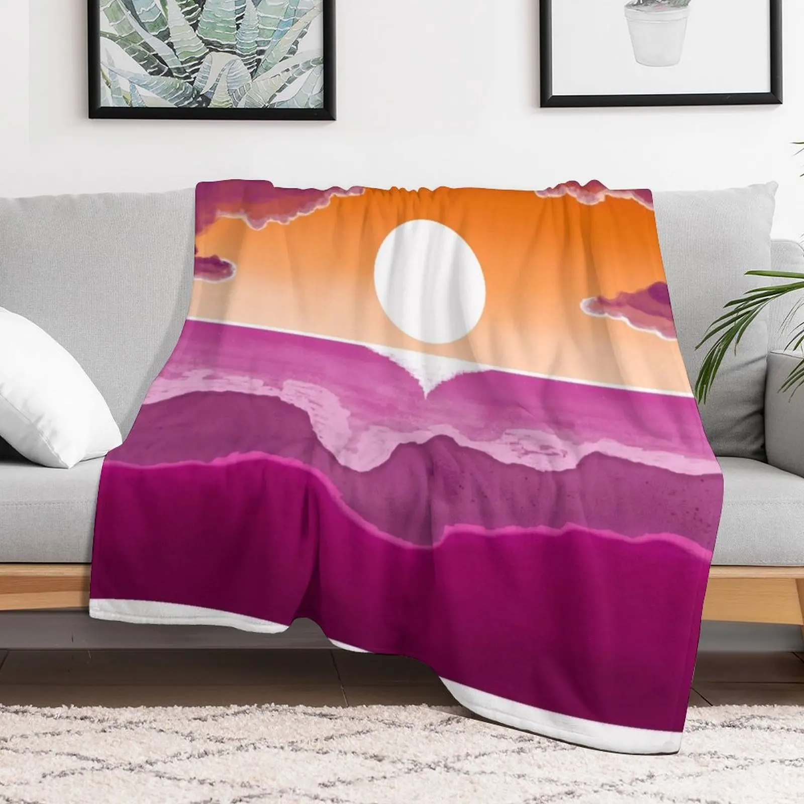 

subtle stealth lesbian sunset flag - subtle lgbt flag design Throw Blanket Baby Tourist Blankets For Sofas Blankets