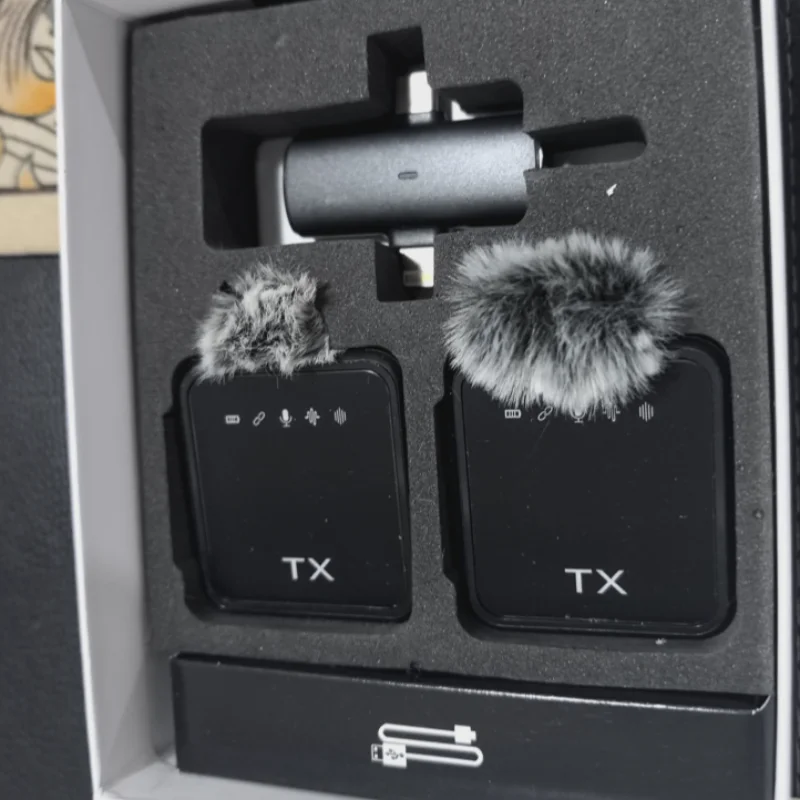 F11-2 Wireless Lavalier Microphone Easy Use 3-in-1 Noise Cancelling Clip Mic for Live Streaming Video Recording Vlog Intervie