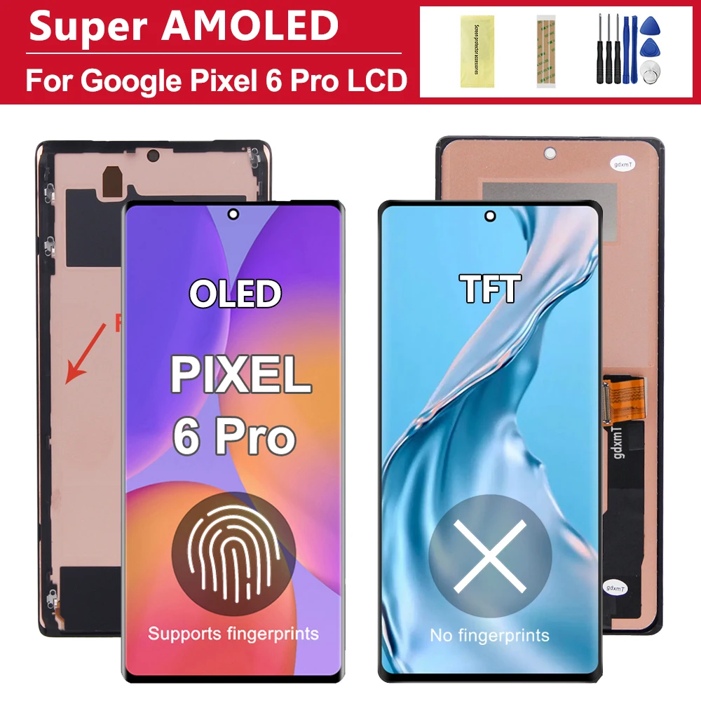 OLED /TFT Quality For Google Pixel 6 Pro Display Replacement For Google Pixel 6 Pro Display LCD Screen Touch Digitizer Assembly