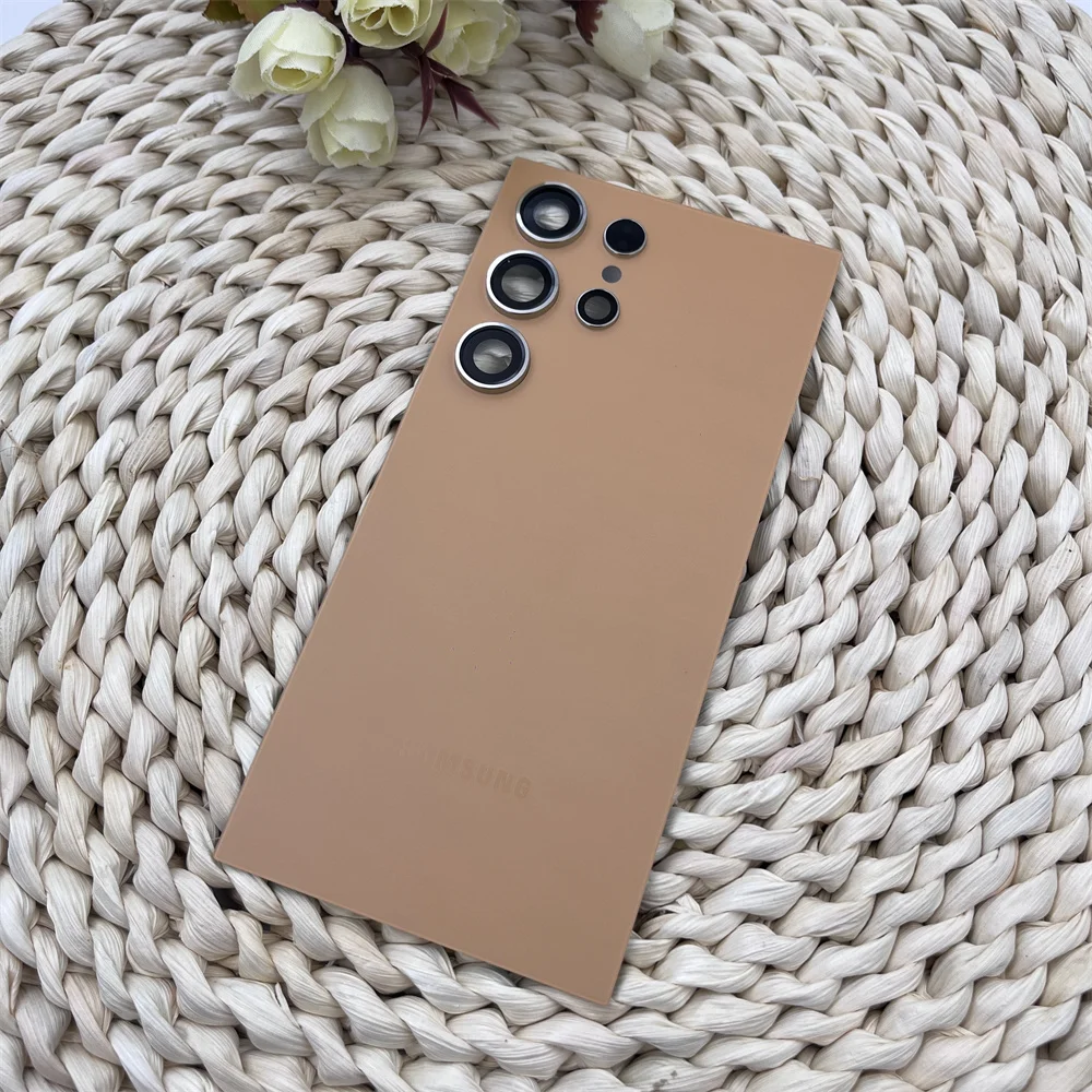 SAMSUNG GALAXY S24 Ultra S24U Handyhülle Echte Tür 3D-Glas Ersetzen Sie die hintere Batteriegehäuse mit Kameraobjektiv und Kleber