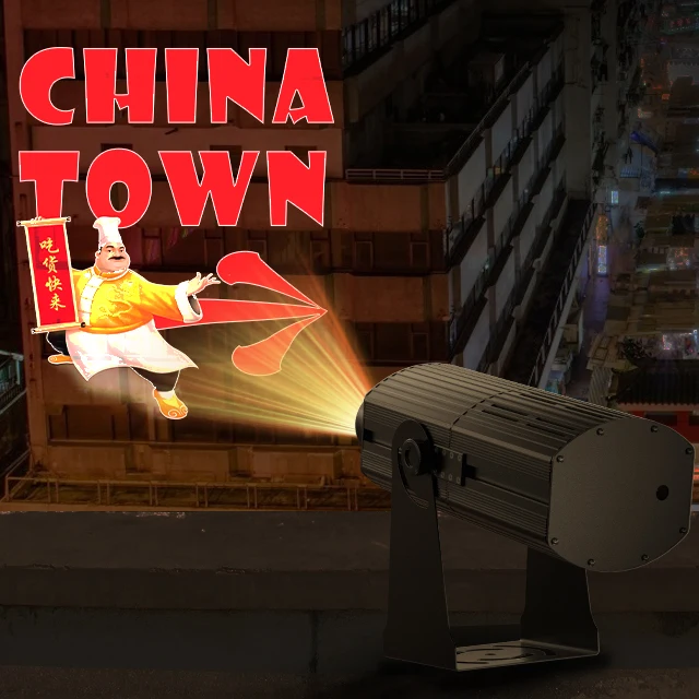 Super Bright 200w 500w Outdoor  Waterproof Custom Street Event Door Led Rotate logo Lamp Gobo Projector Advertising Light