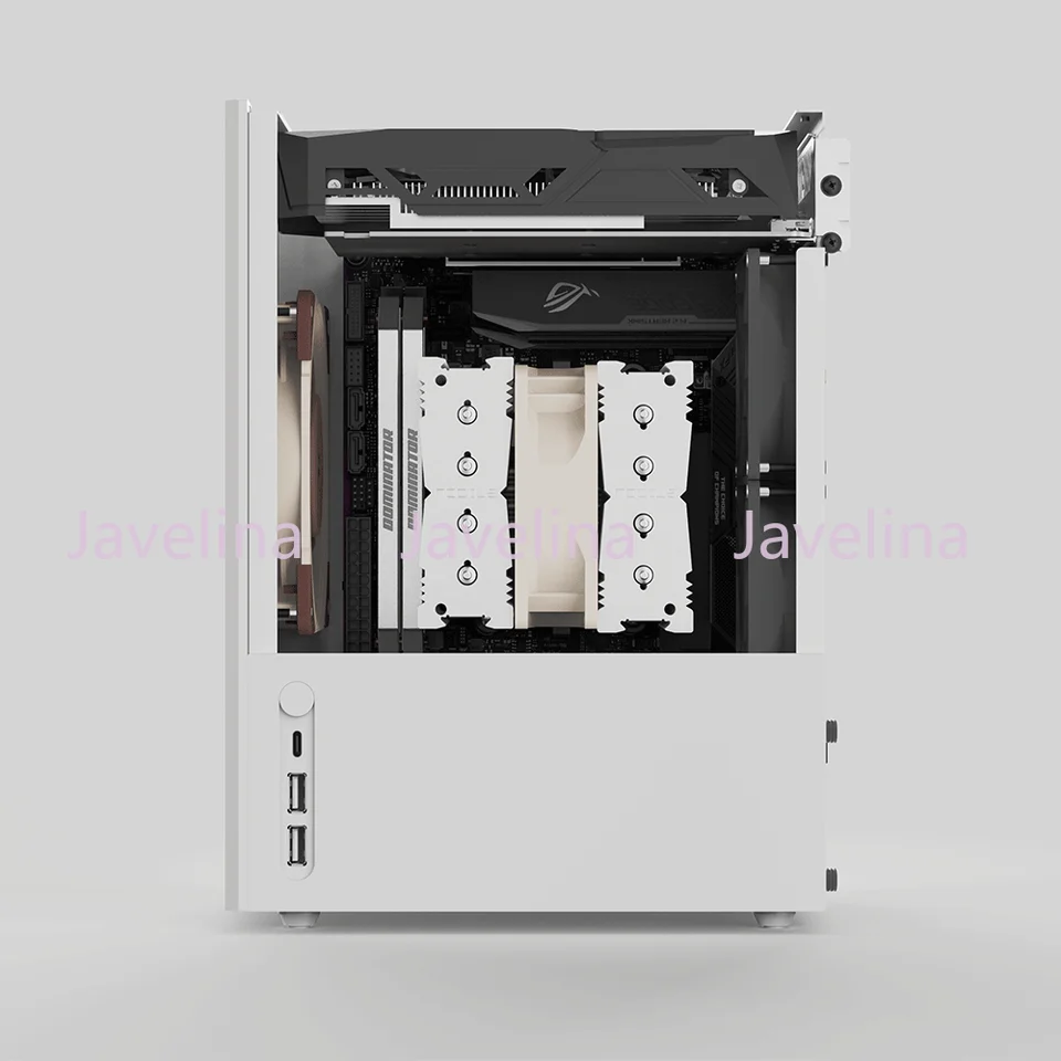 Mesh white SFX desktop plug-in chassis [Rider R2] ITX aluminum