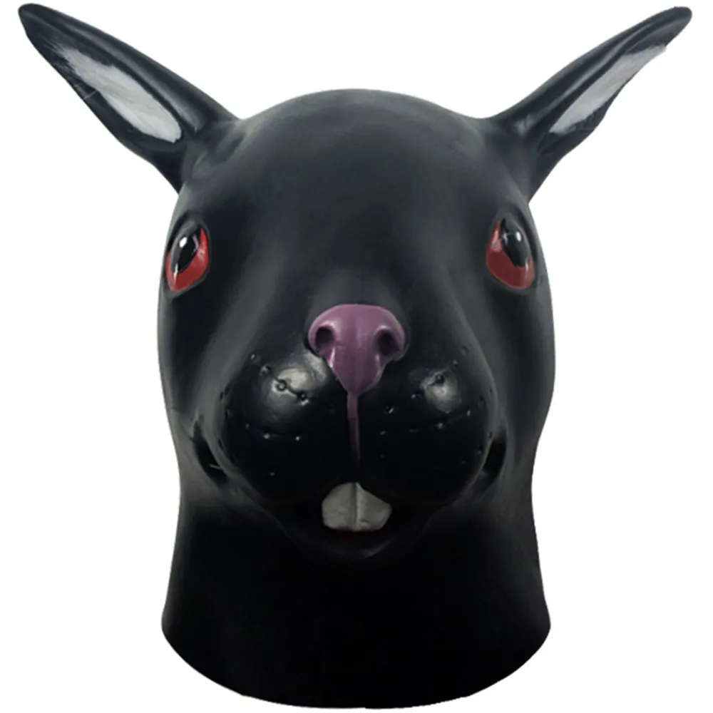 Latex-Hasenmaske Vollkopf-Tiermaske für Party und Cosplay – Detail 5