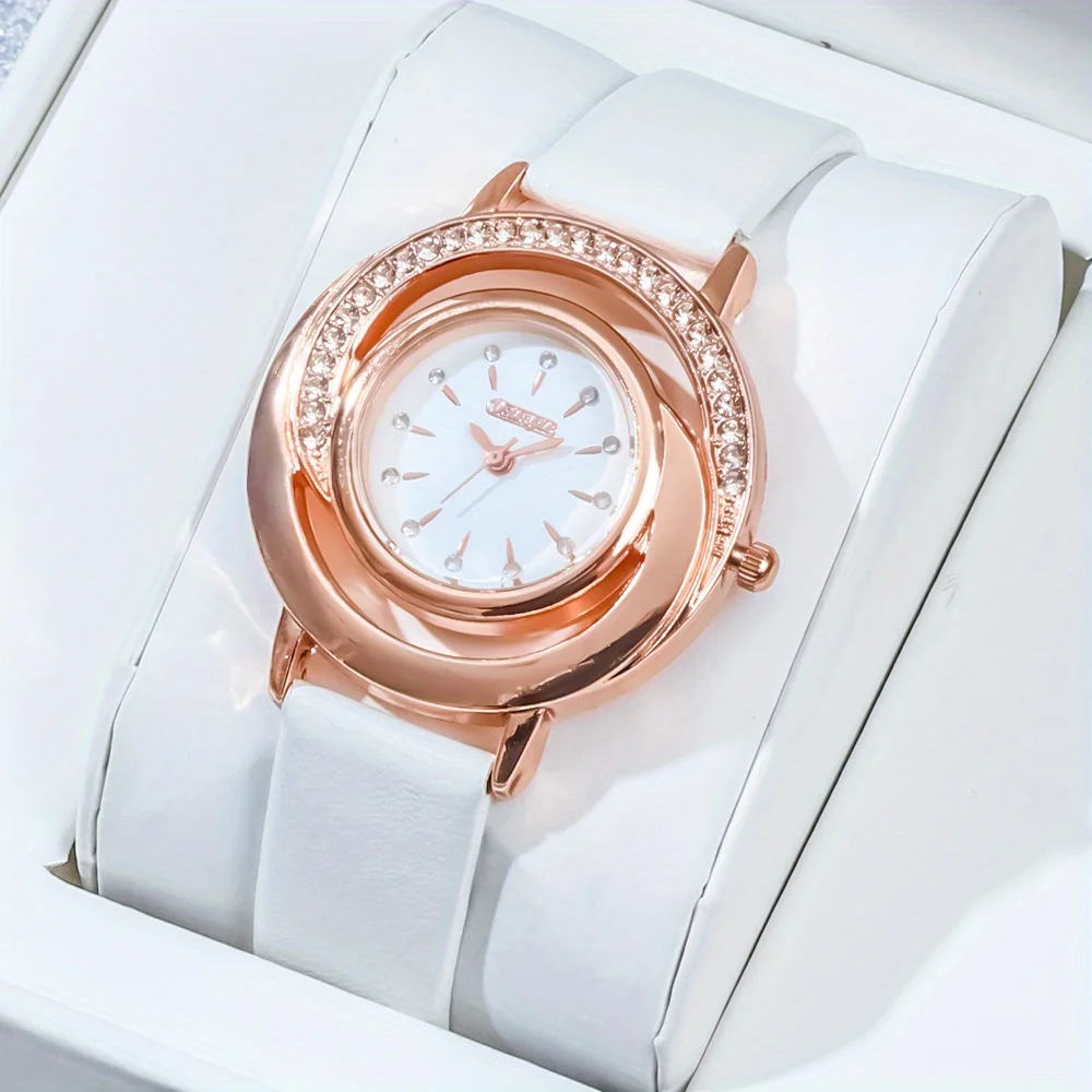 Set Jam Tangan Wanita Modis 2 Buah, Jam Tangan Wanita Kuarsa Elegan, Hadiah Wanita