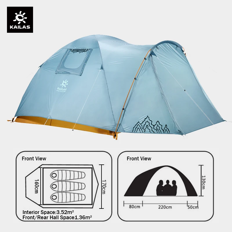 KAILAS STAR NIGHT III Hiking Tent Ultralight 3-4 Person Double Layer Windproof Outdoor Camping Waterproof Tourist Tent KT2203213