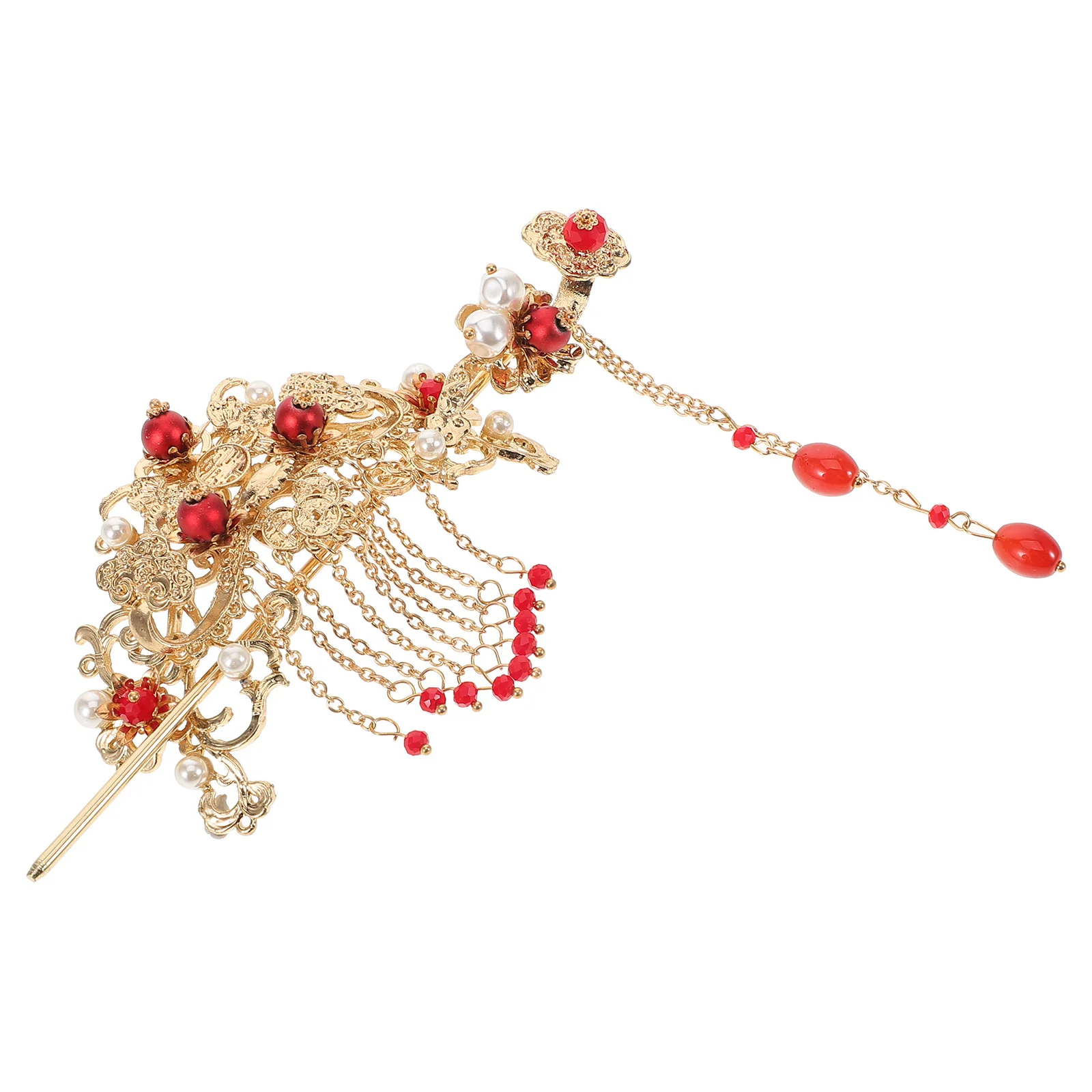 

2 Pcs Chinese Hair Forks Tassel Hairpin Clip Japanese-style Retro Hairpins Miss Jewellery