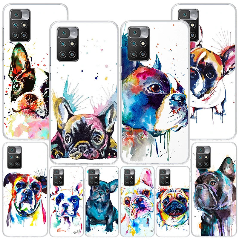 French Bulldog Dog Pug Phnoe Case for Xiaomi Redmi 12 12C 10 10A 10C 10X 9 9A 9C 9T 8 8A 7 7A 6 6A S2 K20 Pro K40 Unique Cover C