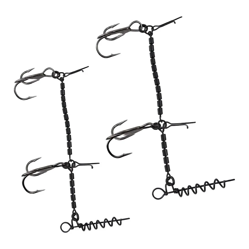 Trebled Fishing Rig Hook Corkscrew Barbed Stainless Steel for Pike Fishing 14cm Size Freshwater Saltwater 2pcs or 3pcs