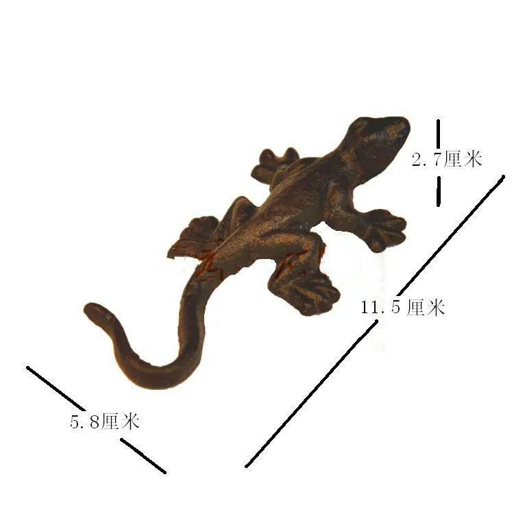 Cast Iron Pendant for Wall Decoration, Retro Gecko Animal Ornaments, Garden, grocery, Balcony, Bedroom, Home Furnishings