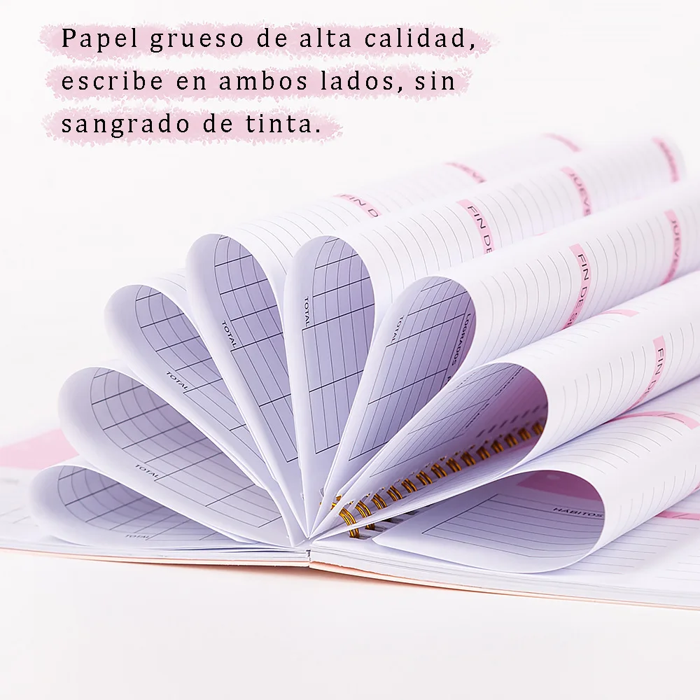 Imagem -05 - Livro de Bobina Bilíngue Minha Conta Budget Planner Caderno Simples Plano Diário Inglês Espanhol Simples a5