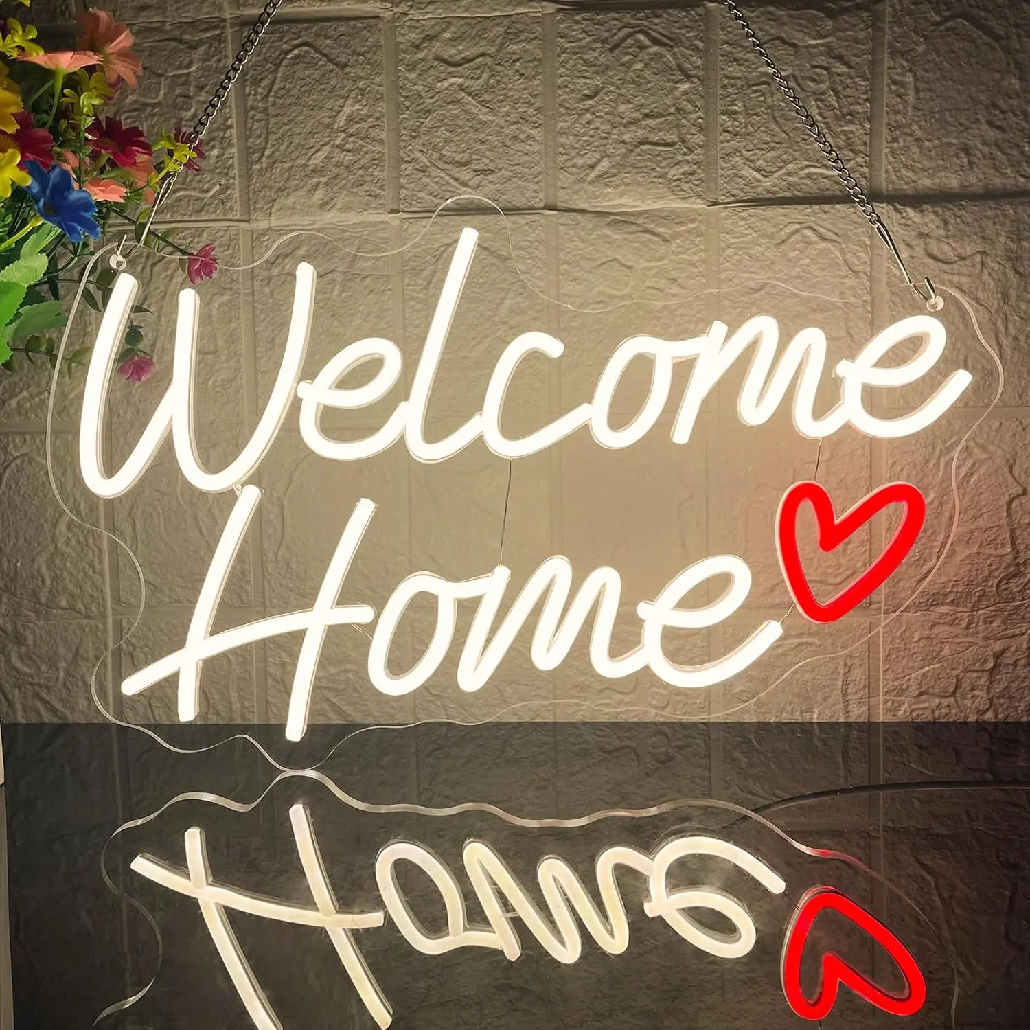 

Welcome Home Neon Sign Dimmable USB Home Neon Light Sign for Bedroom Living Room Party Housewarming Family Celebrations Decor