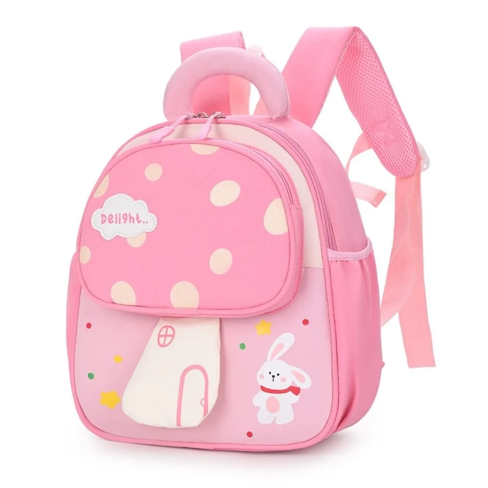 Cartoon Design 3D Mushroom Shape Backpack Cute Lightweight Children Schoolbag Novelty Rabbit Kindergarten Bookbag Unisex