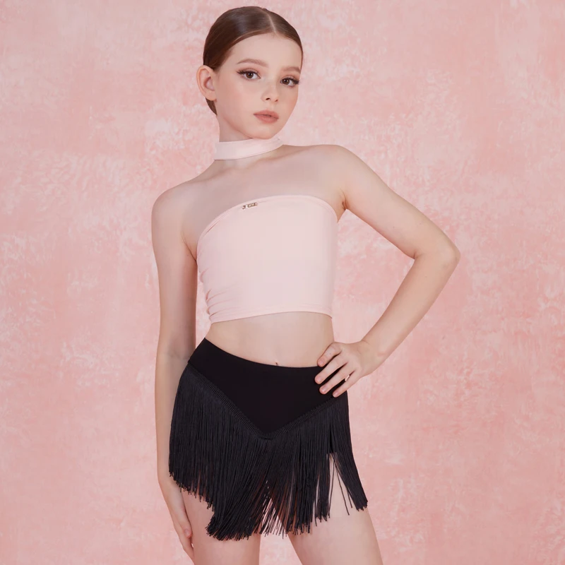 Aangepaste kinderen meisjes Latin nationale standaard danskostuum concurrentie praktijk jurk prestaties kwastje rok franje jurk