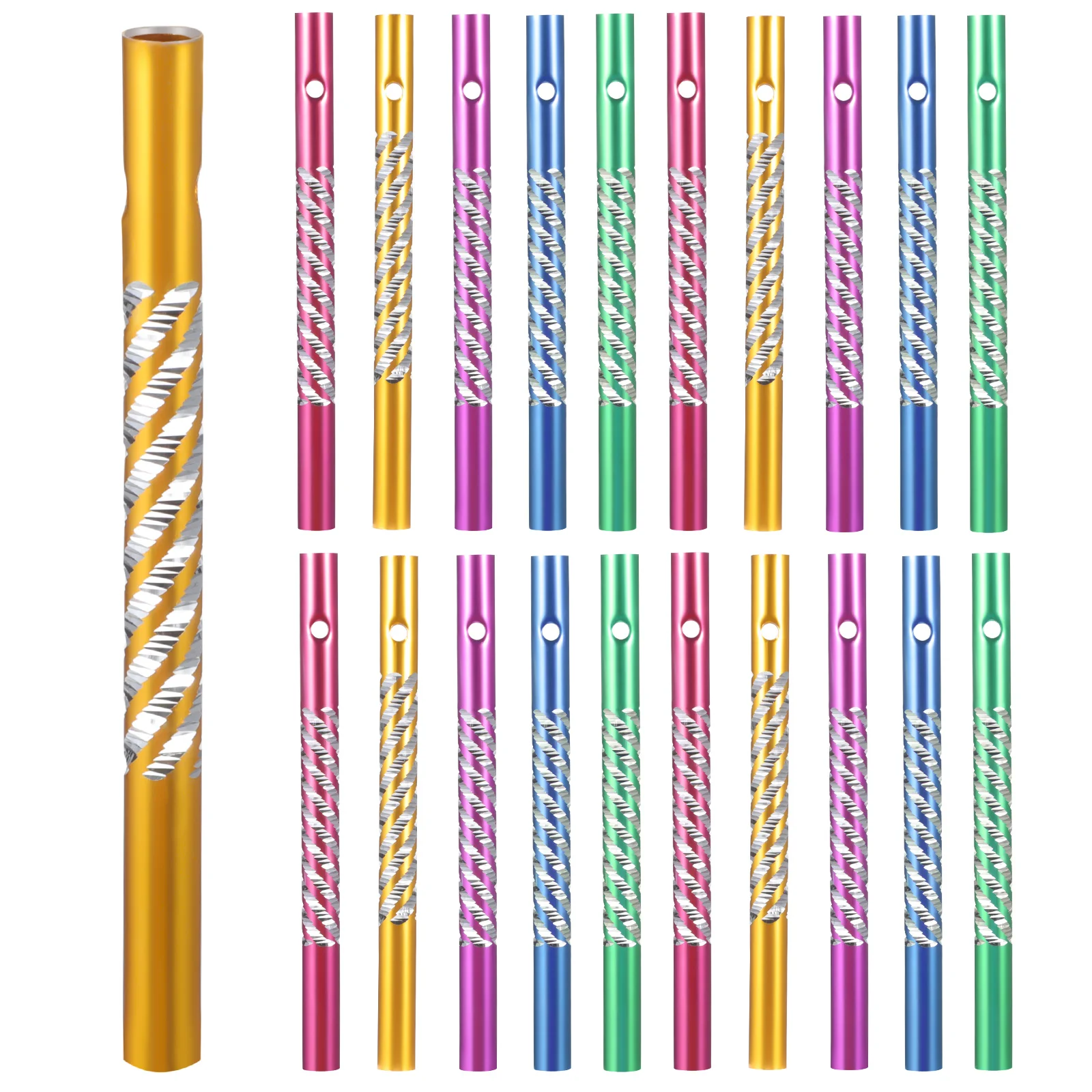 

50 Pcs Plant Metal Aluminum Tube Supply Outdoors Handmade Wind Chime Accessories