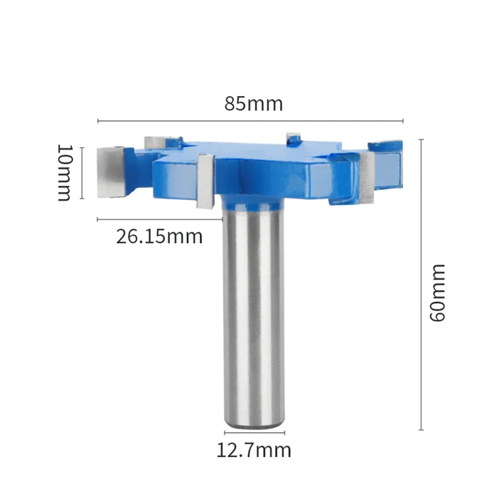 12mm 12.7mm Six Blade Z6 T-Type Slotting Cutter 6 frese fresa per la lavorazione del legno fresa frontale frese