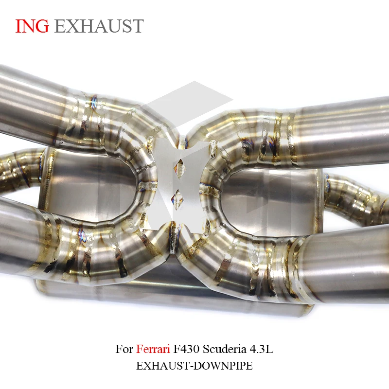 ING التيتانيوم صمام تفريغ CatBack لفيراري F430 سكوديريا 4.3L التحكم كاتم الصوت نظام العادم الذهبي