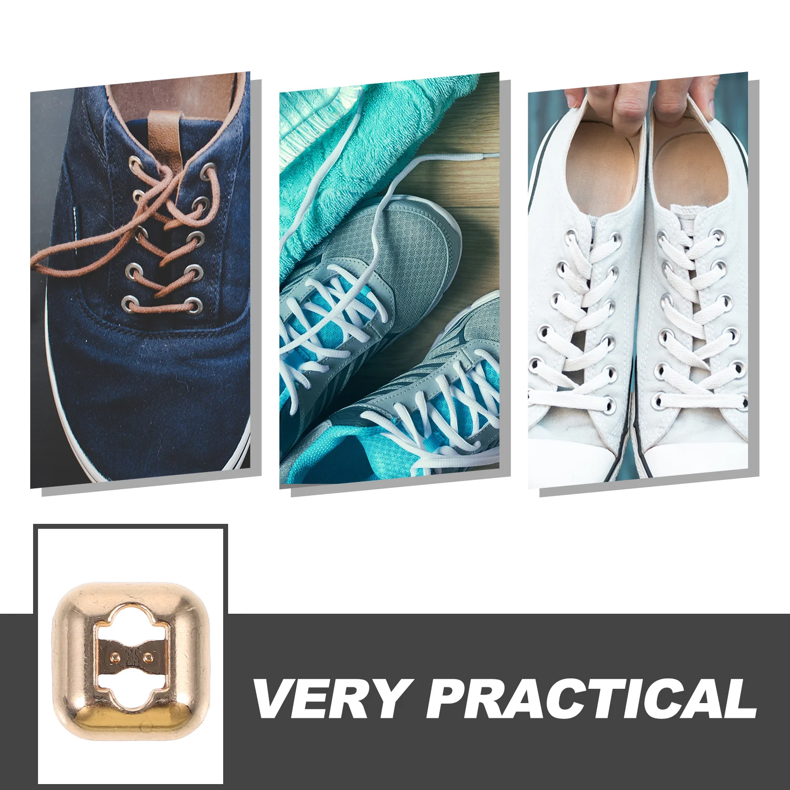 

4Pcs Metal Shoelace Buckles Lace Locks Quick Convenient Durable Zinc Alloy Stylish Adult Shoes Men Women