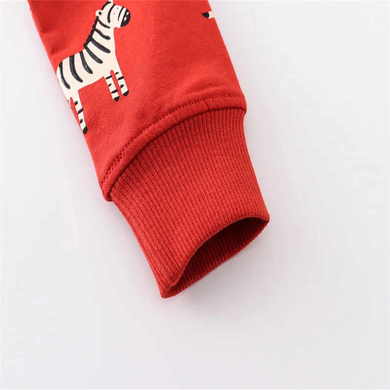 Jumping Meters 2-7T Animals New Arrival Zebras  Boys Girls Sweatshirts Autumn Spring Kids Clothes Hot Selling Shirts Tops Baby