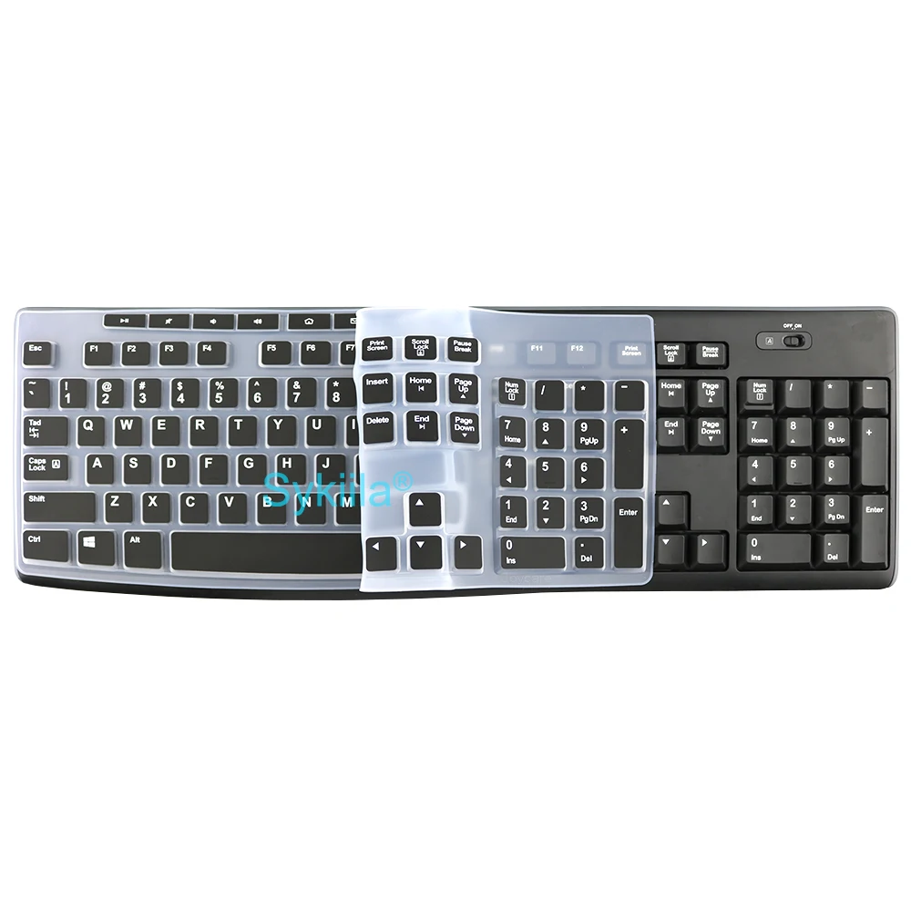 Keyboard Cover for Logitech K200 MK200 K260 MK260 K270 MK270 K275 MK275 K295 MK295 Wired Black Silicone Protector Skin Case Film