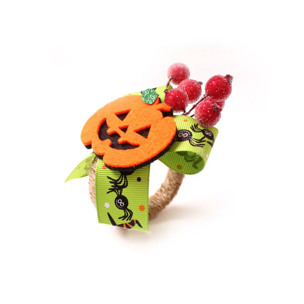 

6 Pcs Pumpkin Towel Ring Creative Napkin Holders Reusable Rings Decorative Clasps Halloween Buckle Decorations